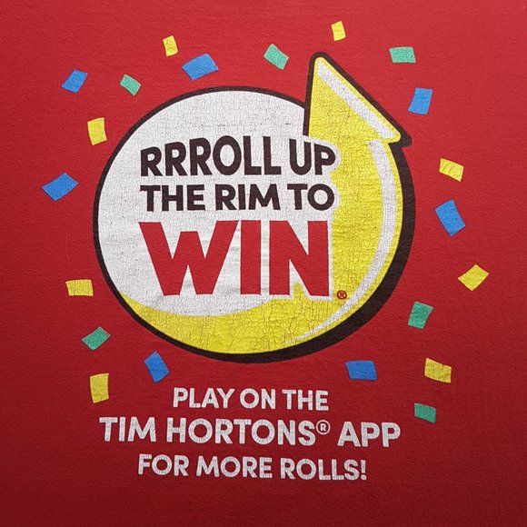Vintage Tee Shirt TIM HORTONS Extra Large US XL Unisex Roll Up the Rim to Win - Picture 2 of 9